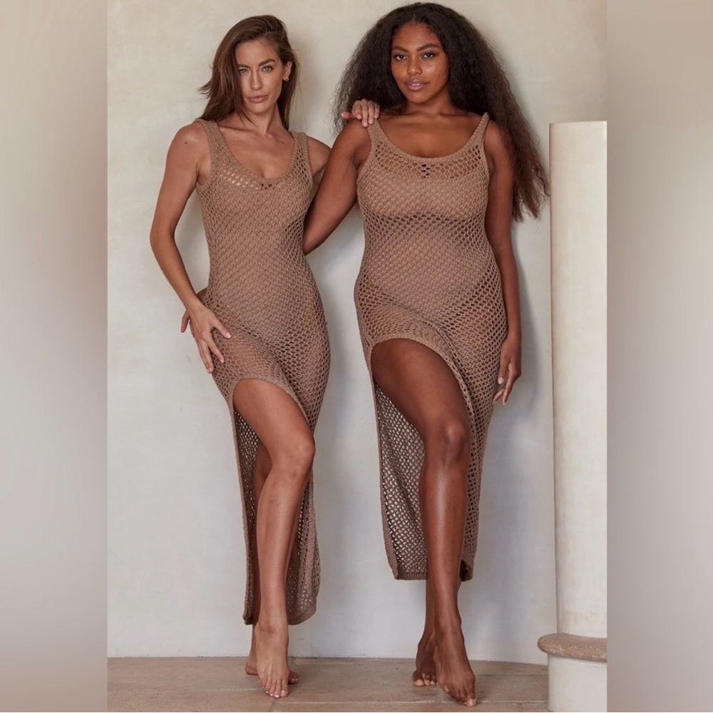 Monday Swimwear Hamptons Dress Husk Crochet Size P